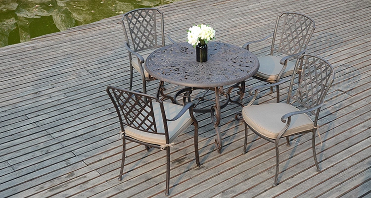 Cast Aluminum Patio Furniture Outdoor Garden Furniture Suffolk Round Dining Table