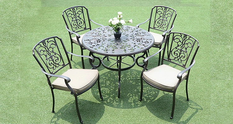 Cast Aluminum Patio Furniture Outdoor Garden Furniture Suffolk Round Dining Table