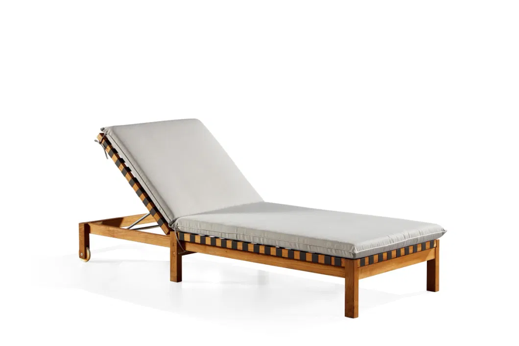 Luxury Teak Wood Beach Chaise Lounge Hotel Outdoor Poolside Sun Lounger