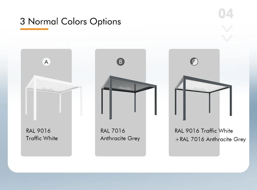 AlunoTec Restaurant Large Size Customized Aluminum Outdoor Pergola Gazebo