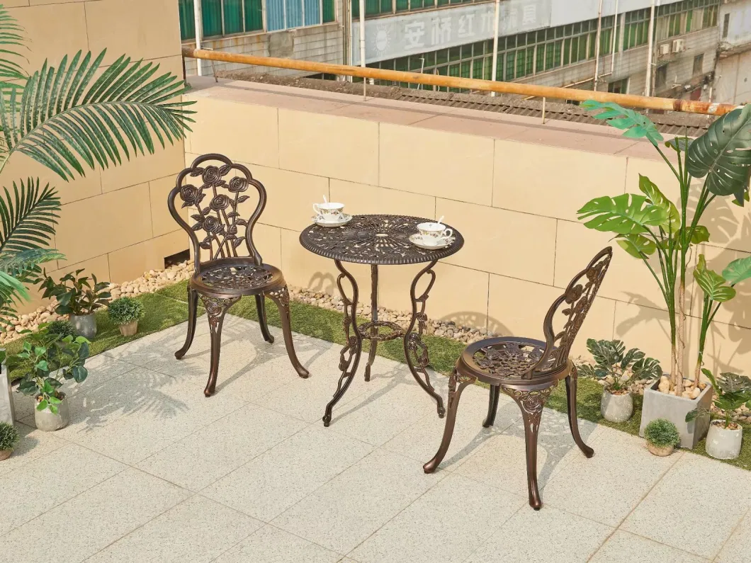 Outdoor Cast Aluminum Round Table Chair Combination Courtyard Leisure Balcony Garden Simple Furniture