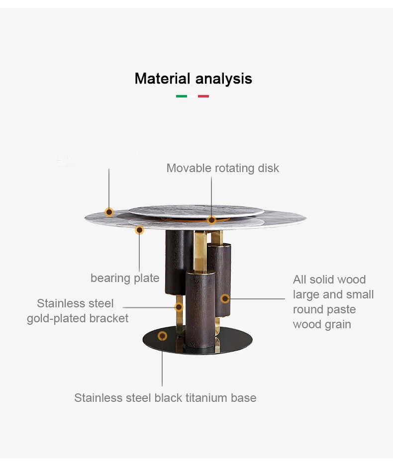 Rock/Marble Round Household Dining Table and Chair Set