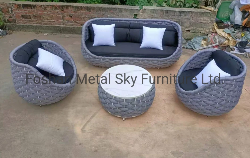 Outdoor Gazebo Villa Patio Garden Marble Camping Rattan Coffee Table