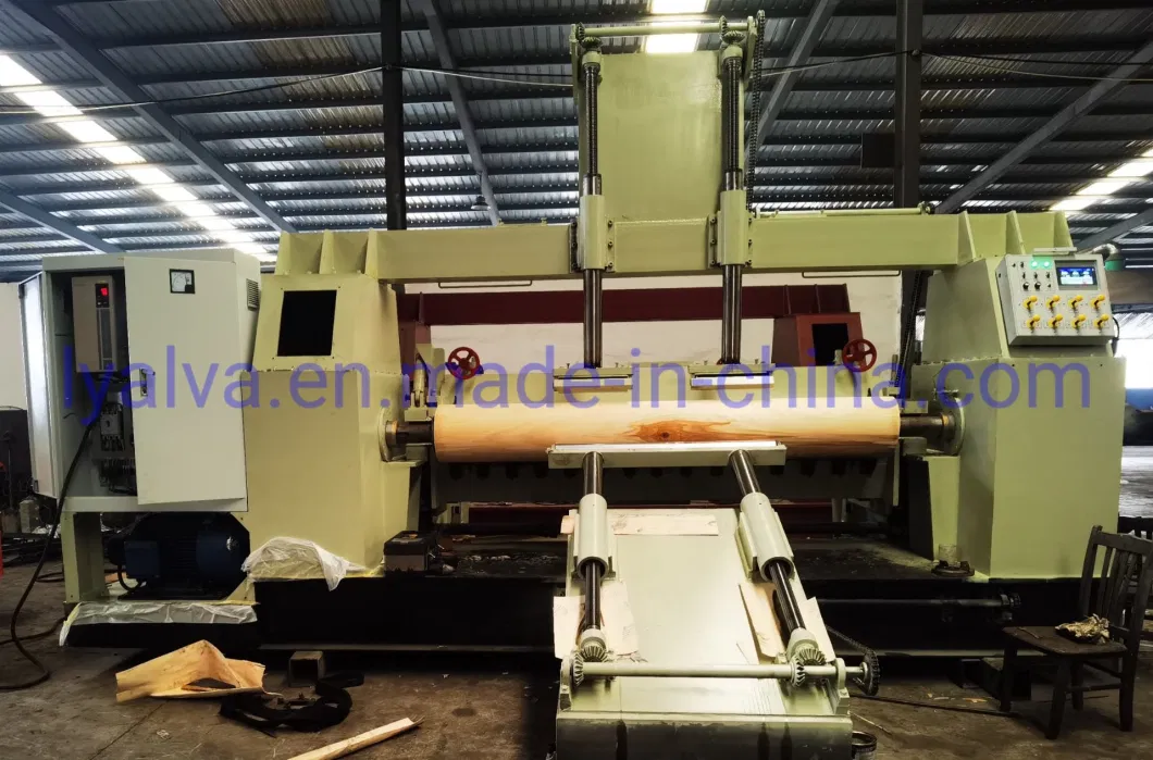 Fully Automatic Feeding Veneer Rotary Cutting Machine/Vertical Spindle Veneer Peeling Machinery