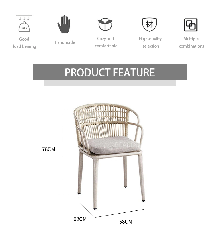 Wholesale Aluminum Outdoor Dining Chair Metal Stackable Outdoor Industrial Restaurant Chair