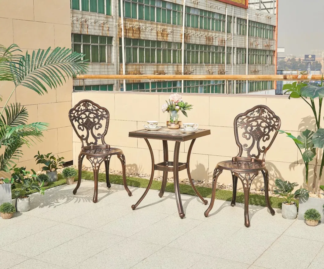 Outdoor Cast Aluminum Round Table Chair Combination Courtyard Leisure Balcony Garden Simple Furniture