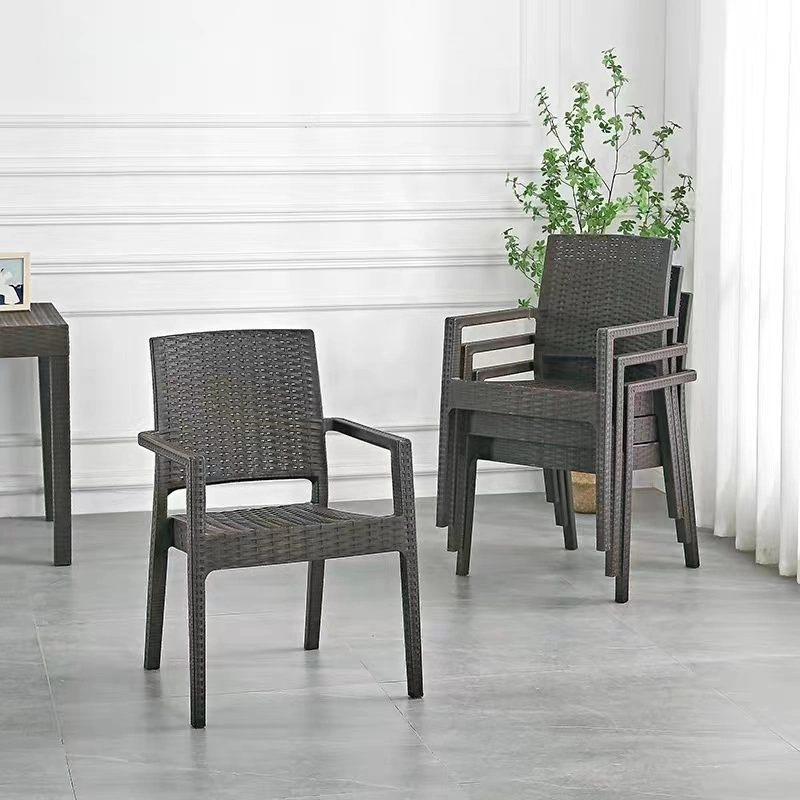 China Wholesale Modern Home/Outdoor/Country Yard/Garden Woven Imitation Rattan Chair Plastic Removable Dining Table