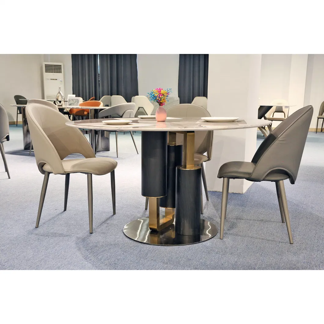 Rock/Marble Round Household Dining Table and Chair Set