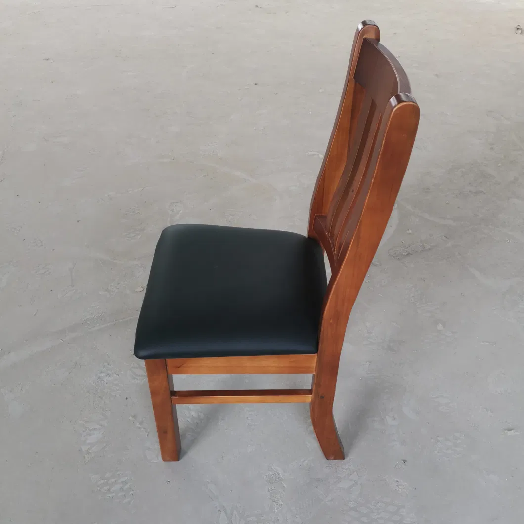 Solid Wood Frame Leather Seat Chair Dining Chair