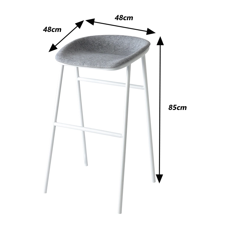 Kitchen Modern Design Metal Legs Recycled Pet Felt Seat High Bar Chair Counter Stool for Event