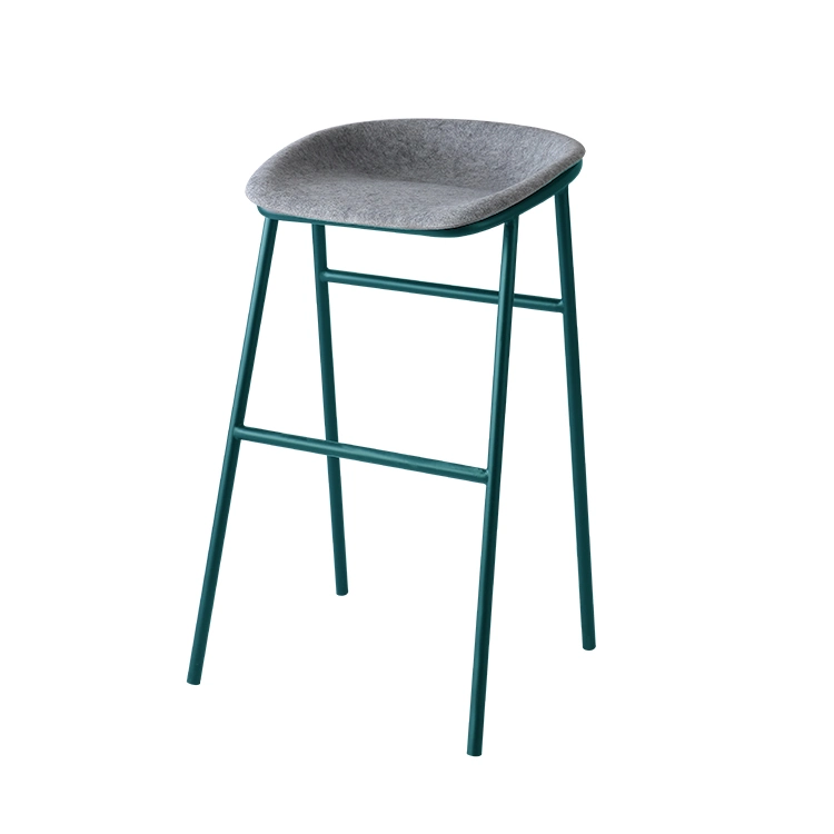 Kitchen Modern Design Metal Legs Recycled Pet Felt Seat High Bar Chair Counter Stool for Event