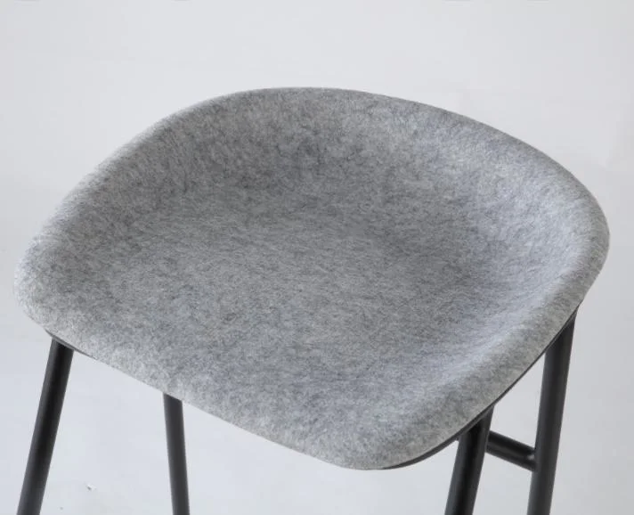 Kitchen Modern Design Metal Legs Recycled Pet Felt Seat High Bar Chair Counter Stool for Event