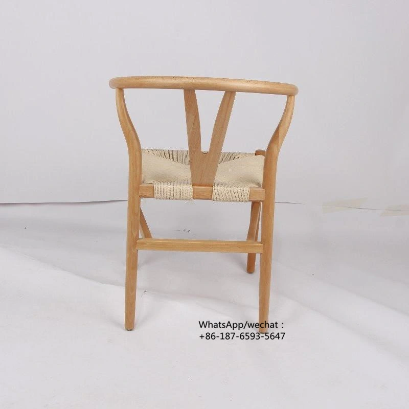 Black Wooden Wishbone Y Chair with Paper Rope Seat