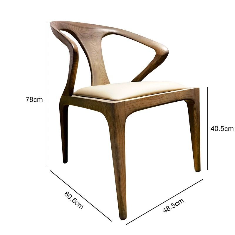 Nordic Luxury Dining Chairs Ash Solid Wood Fabric Chair for Dining Table