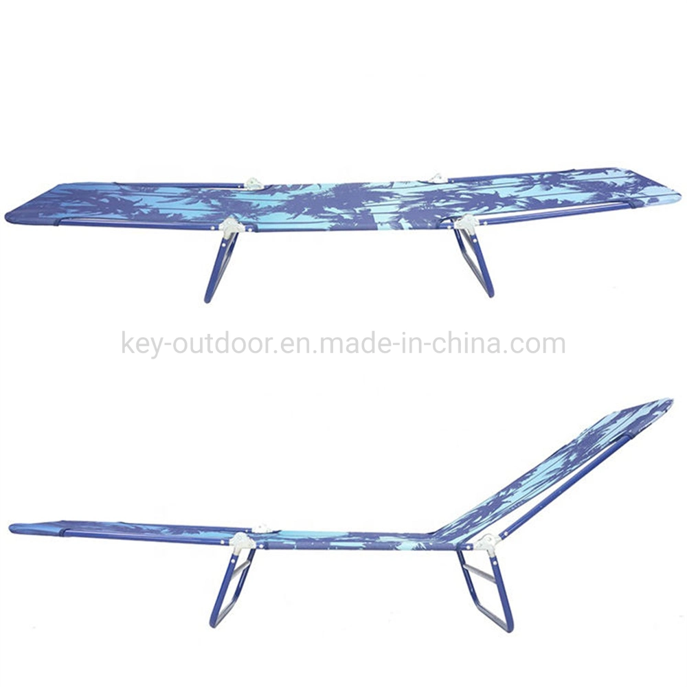 Customized High Quality Steel Tube Folding Reclining Sunlounger 3 Position Adjustable Camping Bed Beach Chair