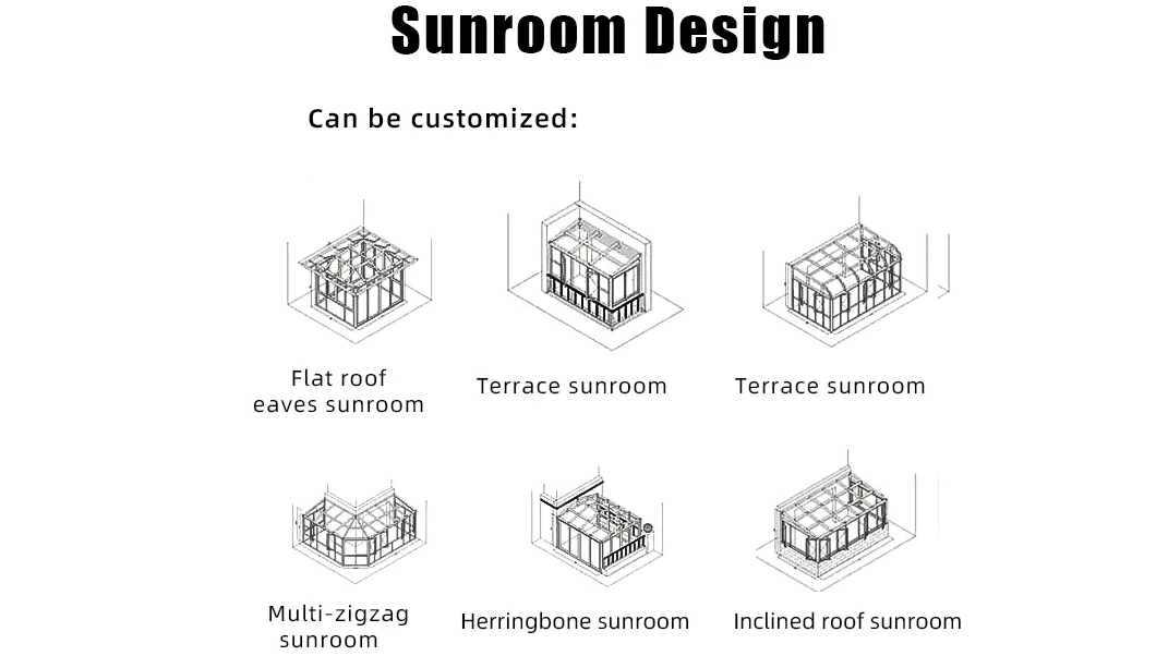 Luxury Conservatory Outdoor Sunrooms Prefab House Sunroom Aluminium Glass Solarium