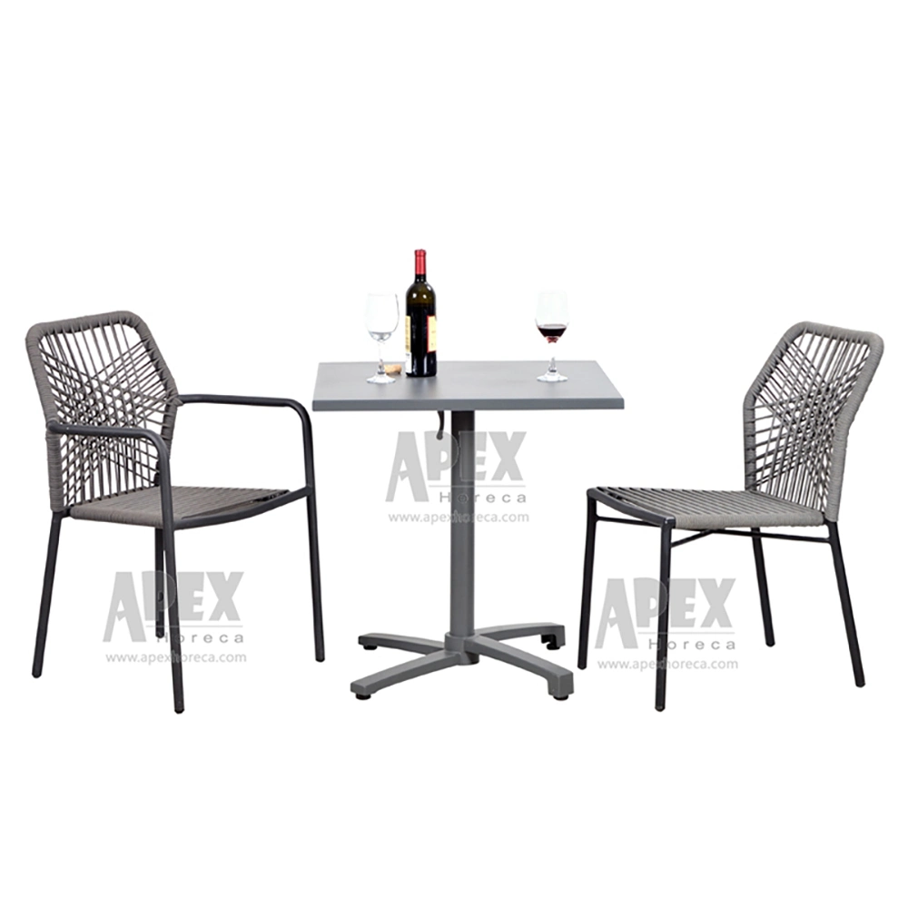 Outdoor Garden Patio Grey Armchair Furniture Stackable Dining Chair Wholesale