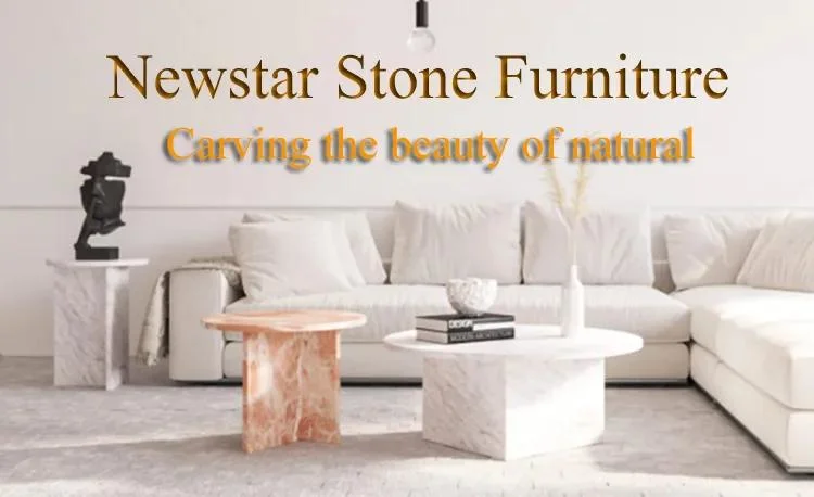 Newstar Side Coffee Table Marble Design Stone Modern Living Room Furniture Garden Modern Center Table Round Marble Coffee Table