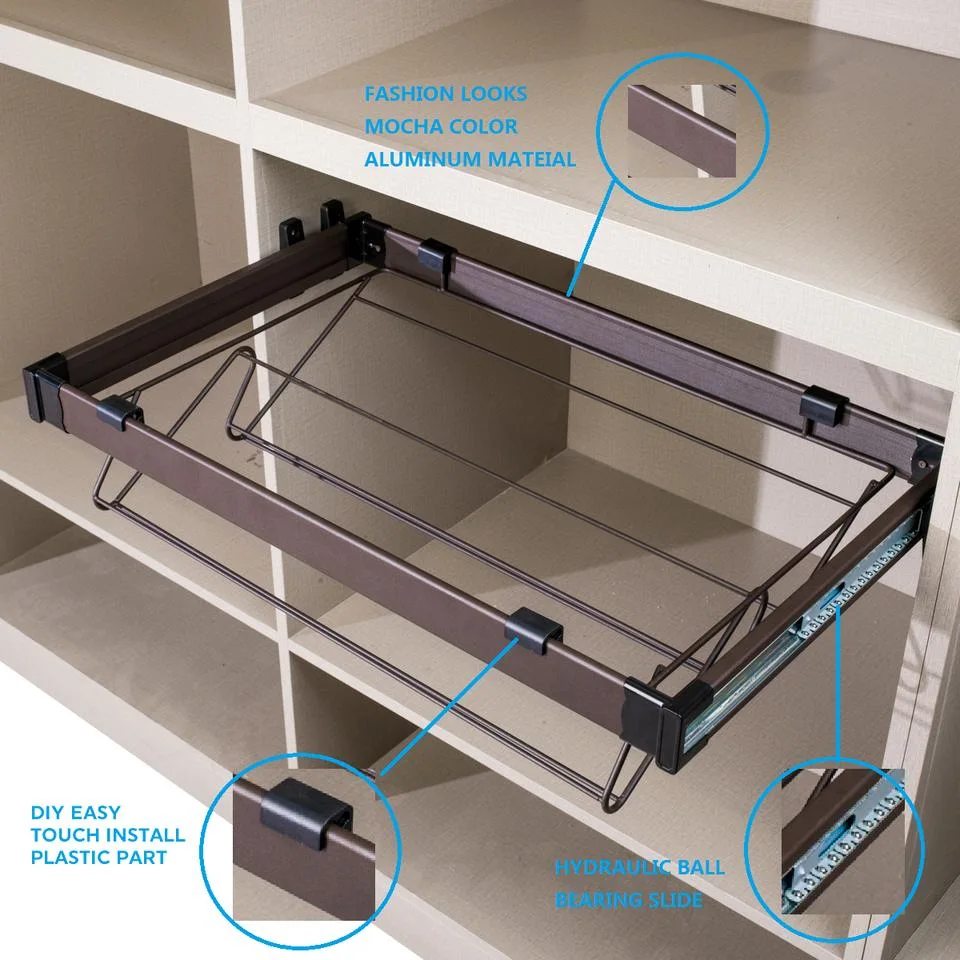 High Quality Modern Design 765*465*175mm Pull out Shoes Racks with Full Extension Slide for Wardrobe