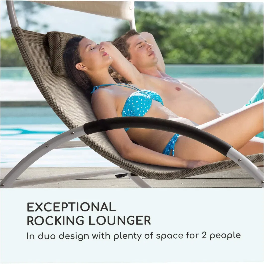 Outdoor Alumenium Beach Ledge Sunlounger in-Pool Chaise Rocking Chair Canopy Bed