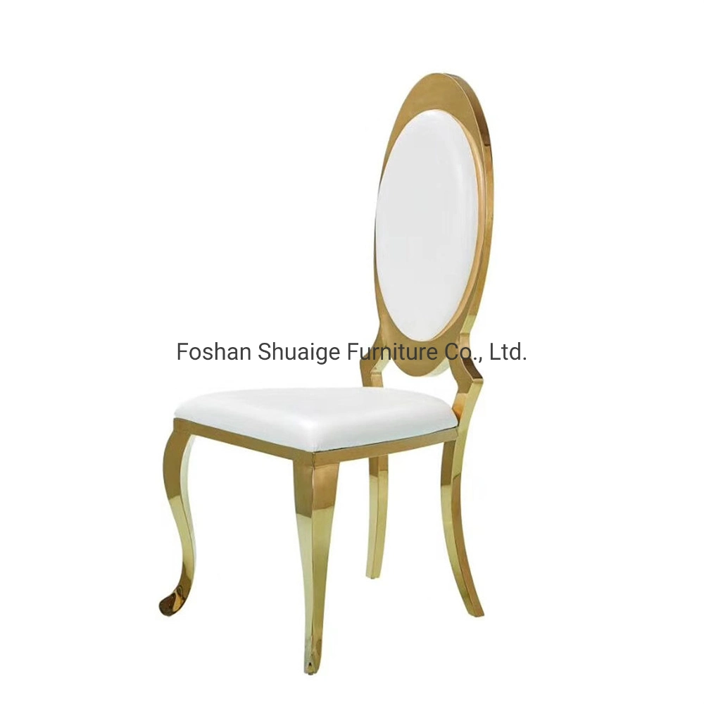 Popular Modern Style Gold Metal PU Cushion Dinning Chairs