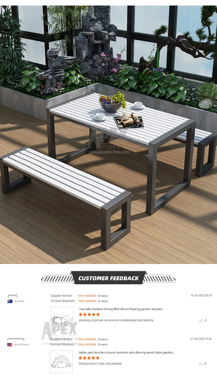 Outdoor Garden Picnic Aluminum Frame Post and Rail Table