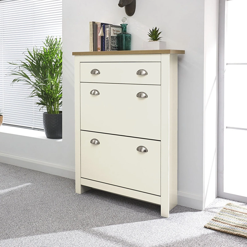 Nordic Simple 2 Doors 1 Drawer Shoe Cabinet 0449