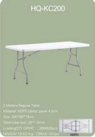 2m Long Plastic Folding Table, Garden Furniture Table