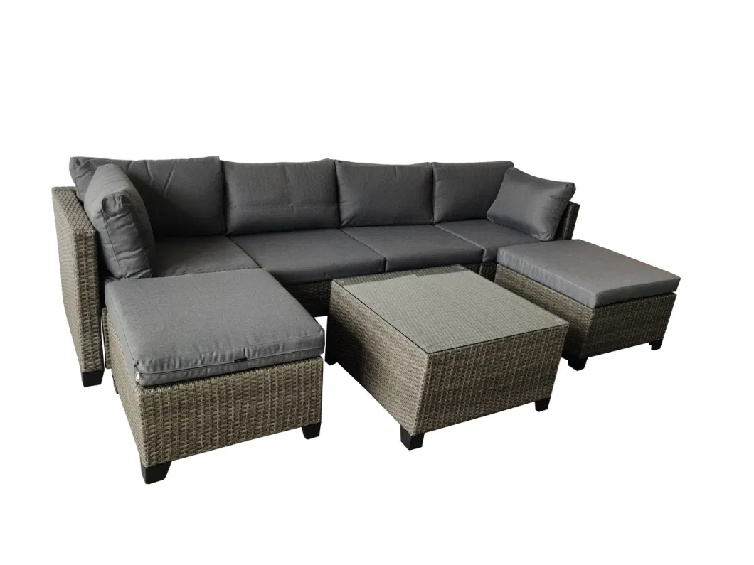 Factory High Quality 4 Pieces Patio Outdoor Rattan Furniture Sofa Set