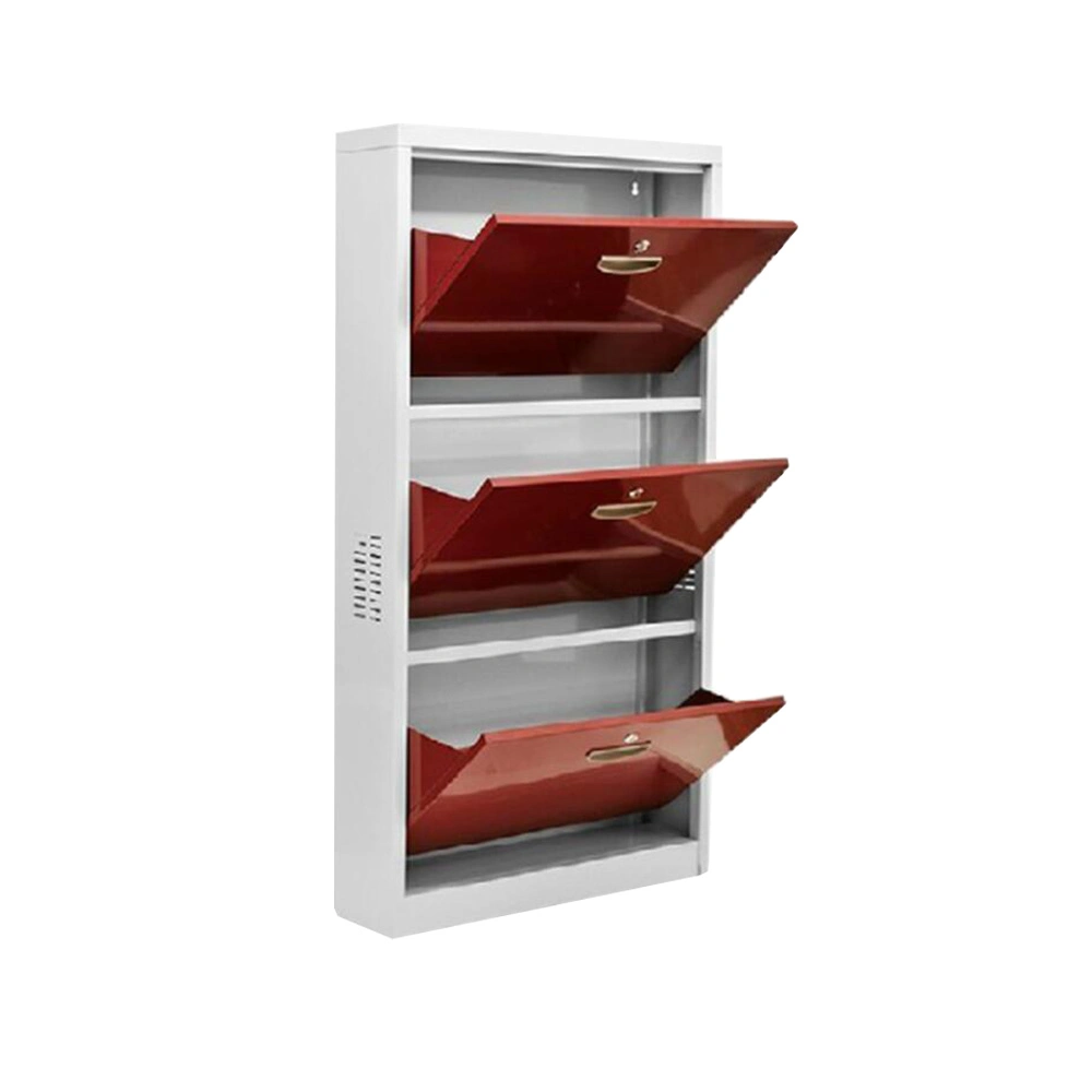 Gules The Ultra Thin Shoe Rack of 3 Drawers Metal