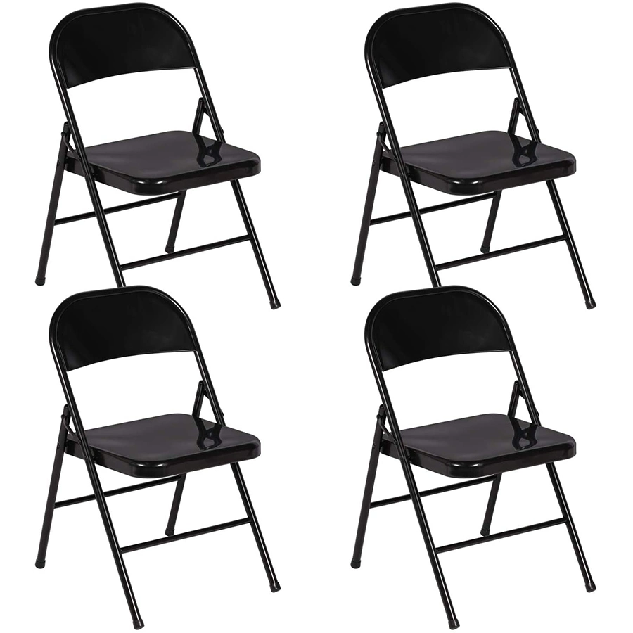 Wholesale Cheap Outdoor Stackable Black Steel Metal Folding Chair for Events