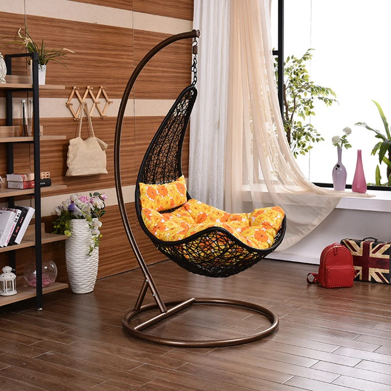 High Quality Factory Hotel Patio Rattan Metal Hanging Swing Chair