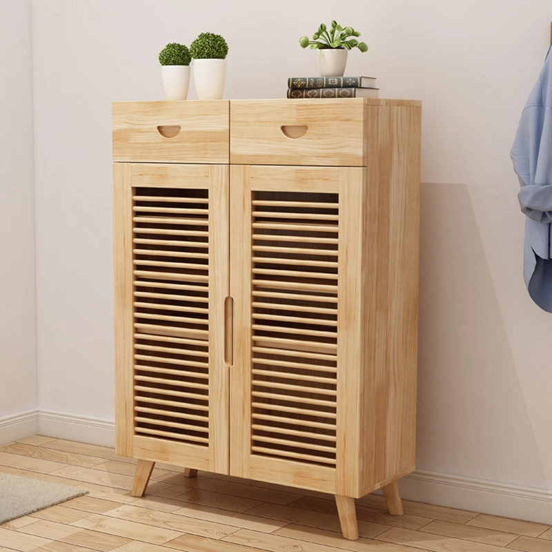 Nordic Simple Pine Multi-Layer Storage Shoe Cabinet 0416