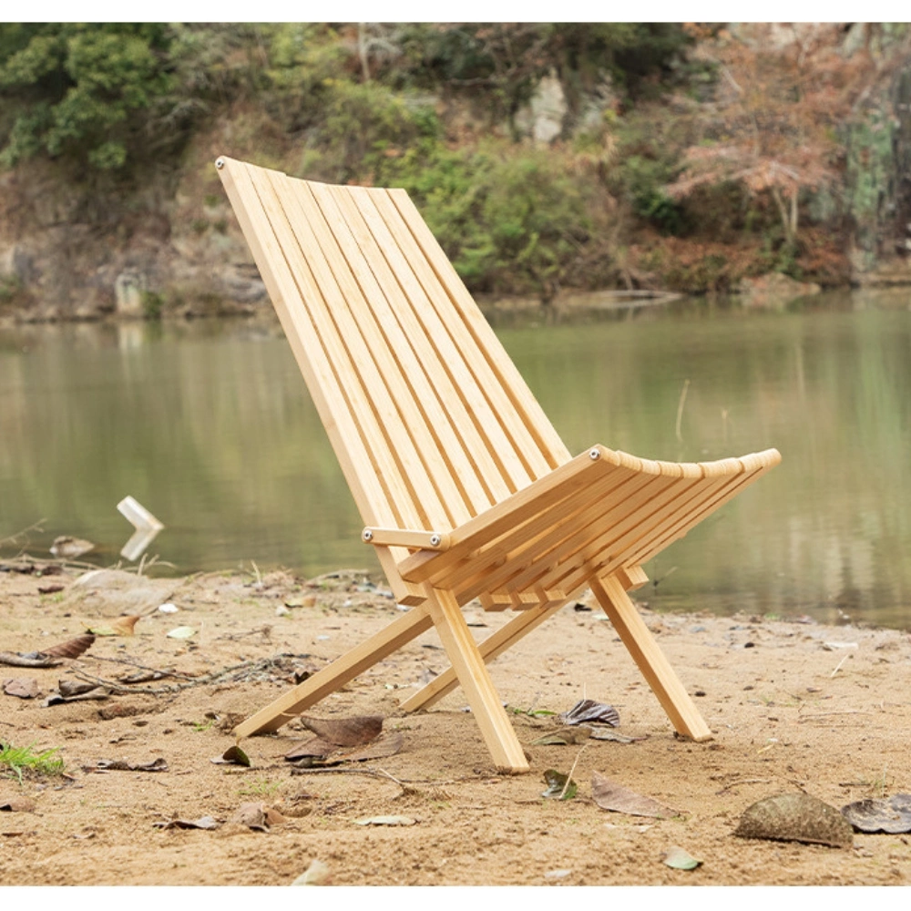 Foldable Low Acacia Wood Lounge Chair for The Patio Bl24402