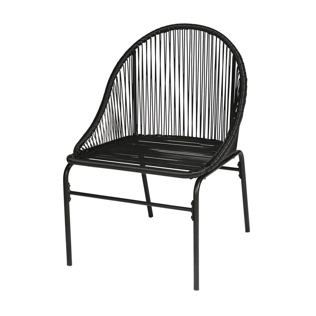 Modern Outdoor Patio Garden PE Rattan Black Chair