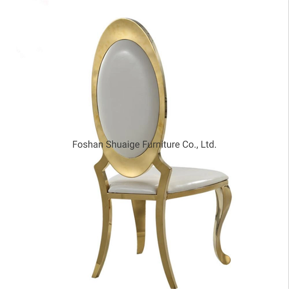 Popular Modern Style Gold Metal PU Cushion Dinning Chairs