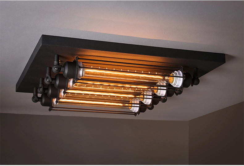 Industrial Semi Flush Mount Ceiling Lamp Fixture for Dining Room Kitchen Lighting (WH-LA-18)