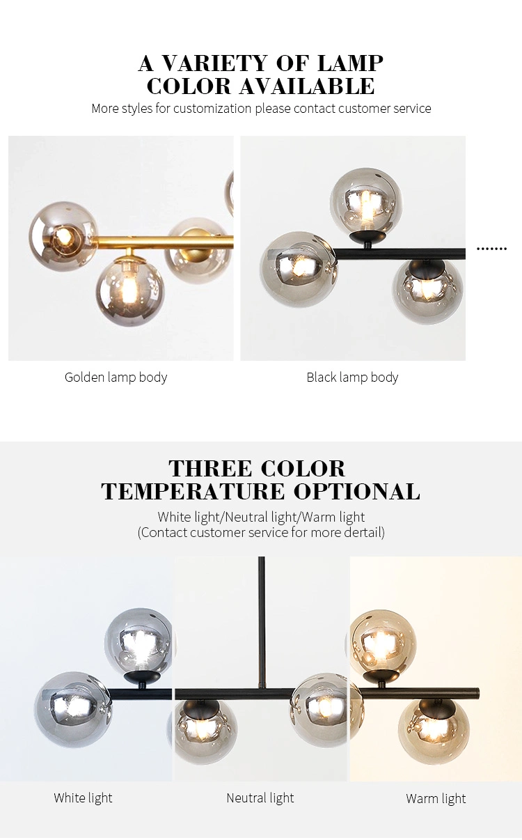 Smoky Glass Shade Energy Saving Modern Color Glass Chandelier Tiffany Ceiling Pendant LED Pendant Lamp