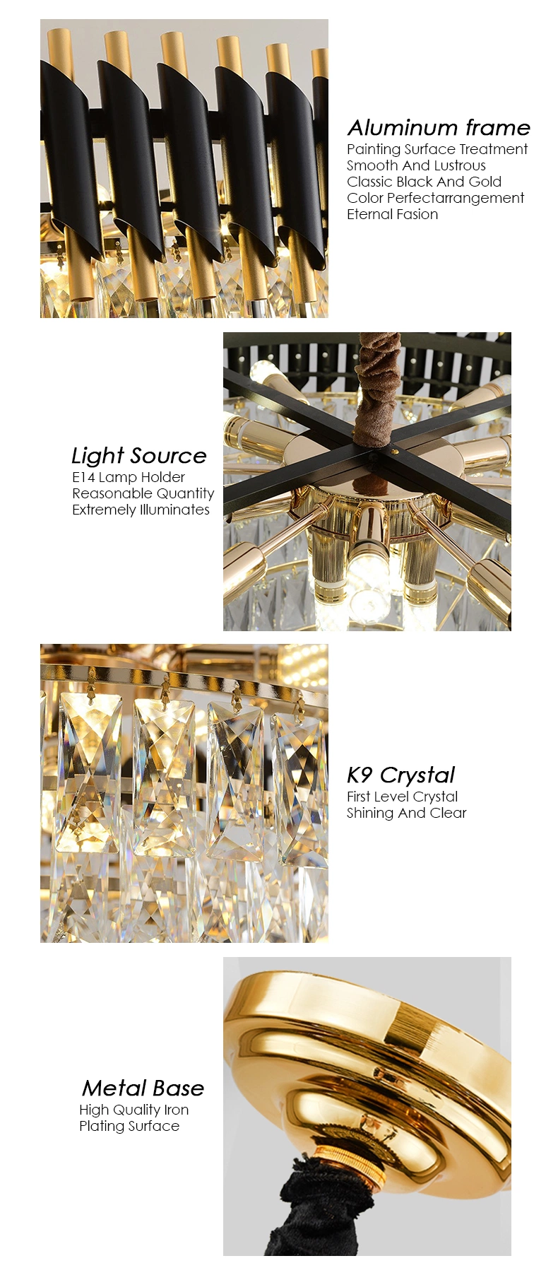 Hotel Gold Lustre-Salon Crystal Large High Luxury Crystal Chandeliers Ceiling Pendant Lights