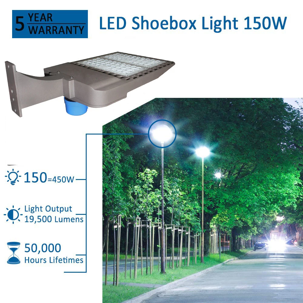 Motion Sensor Dusk to Dawn LED Street Lighting with Remote Control Waterproof for Parking Lot Stadium Garden Pathway