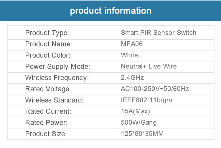 Smart Switch with Sensor Function Wireless Switch PIR Motion Sensor Switch