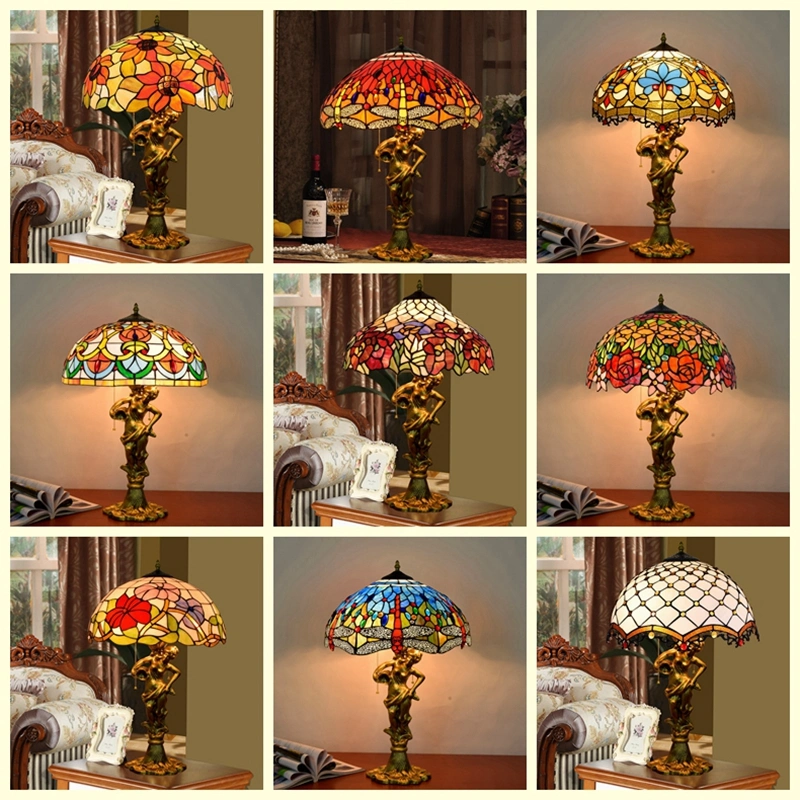 TF3927 Tiffany Style Banker Desk Lamp Stained Glass Reading Accent Lamp