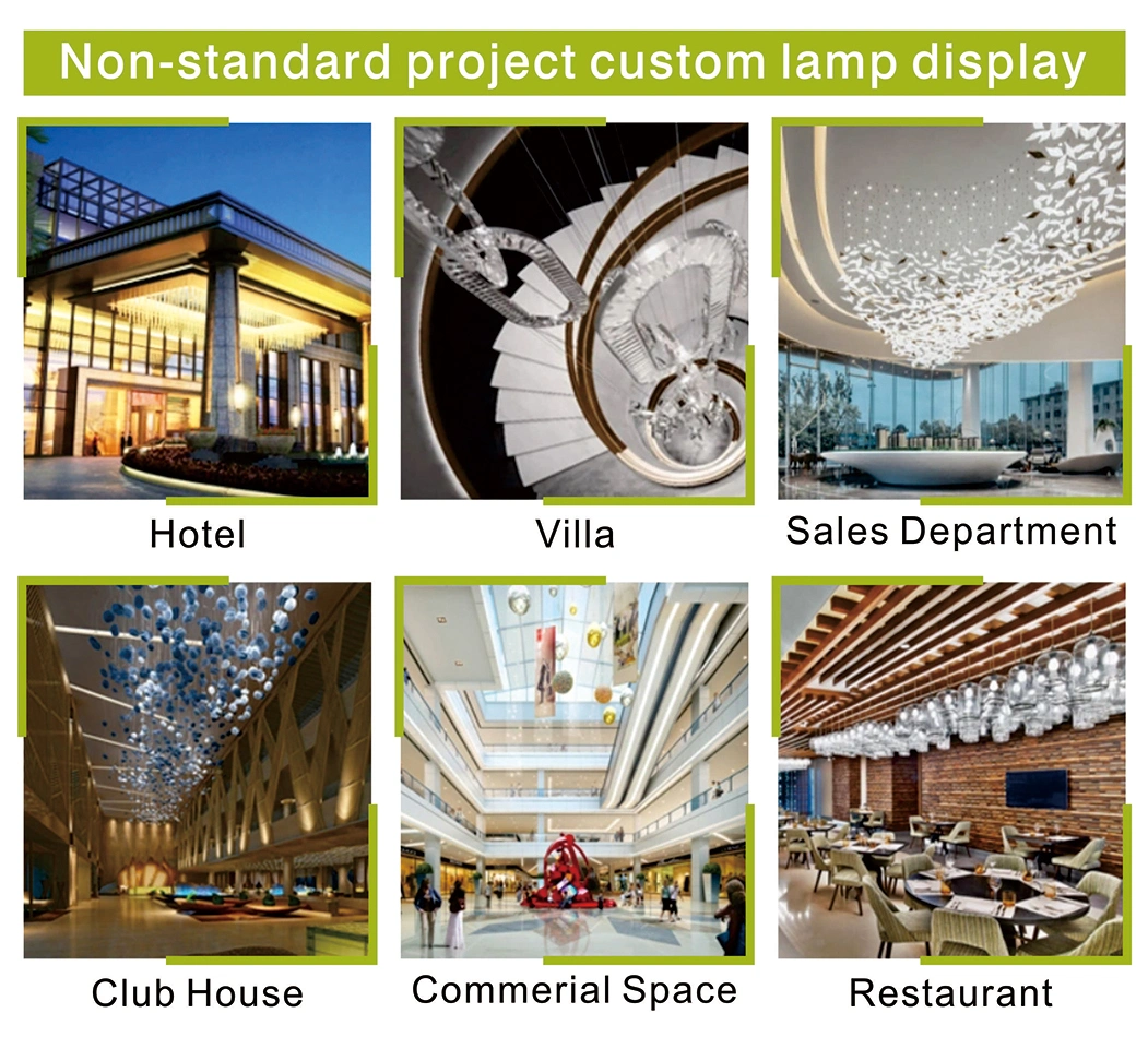 Custom Hotel Villa Restaurant Aisle Chandelier Big Size Crystal Glass Strip Pipe Flush Mount Ceiling Lamp Light