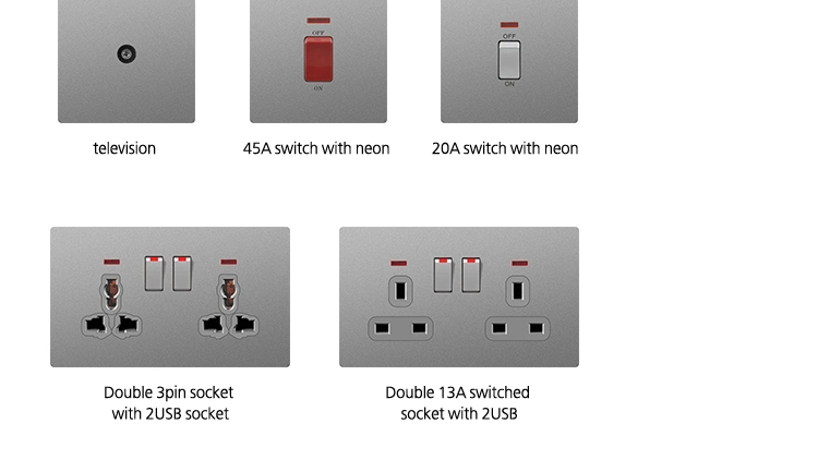 T1 Wholesale Electrical Supplies Wall Switch 16A PC Swithc Ultra-Thin Wall Switch Sockets and Switches