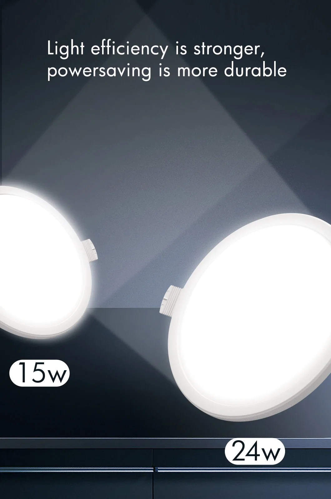 Energy Saving Lamp Aluminum Frame Recessed LED Indoor Ceiling Panel Light Downlight