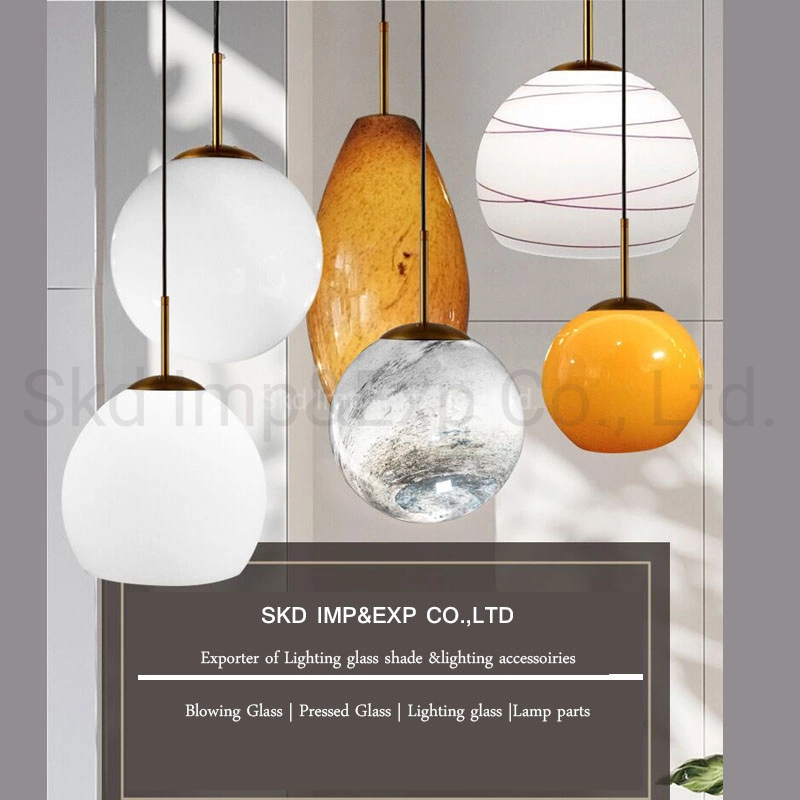 Ultra Clear-Transparent Hand Blown Globe Glass Lamp Shade for Pendant Lights