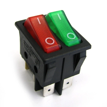 Sc797 Double Pole 15 (3) a 250V Red Green on-off on-on Coffee Machine Rocker Switch