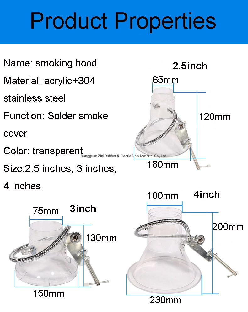 Solder Transparent Smoking Hood Electronics Factory Exhaust Bell Mouth Dust Removal Hood