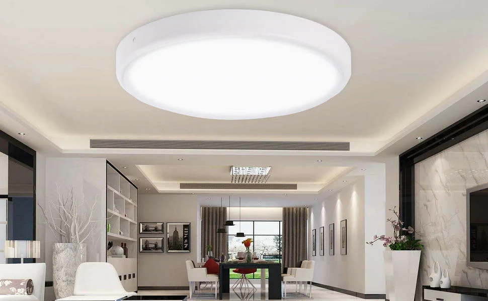 IP54 Triple Proof LED Flush Mount LED Ceiling Light-12W 10 Inch 4000K Warm White Round Lighting Fixture for Kitchens, Closets, Hallways, Stairwells, Bedrooms