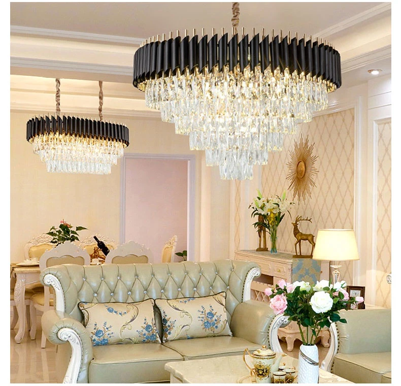 Indoor Luxury Modern Crystal Chandelier European Home Living Room Dining Room Pendant Lamp Hotel Banquet Hall Lighting